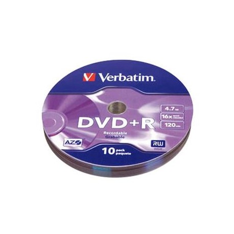 DVD+R Verbatim 4.7GB 16X 120Min 10 piezas