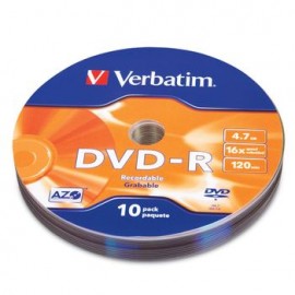 DVD-R Verbatim 4.7GB 16X 120Min 10 piezas