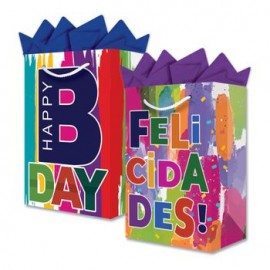 Bolsa de Regalo Cumpleaños Grande 25x36 cm 1 pieza