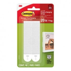 Tiras para Colgar Cuadros Command 9kg Blancas 4 pares