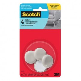 Deslizadores Scotch 2.5cm Blancos 4 piezas