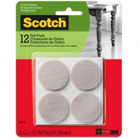 Protectores de Fieltro Scotch Redondos 12 piezas