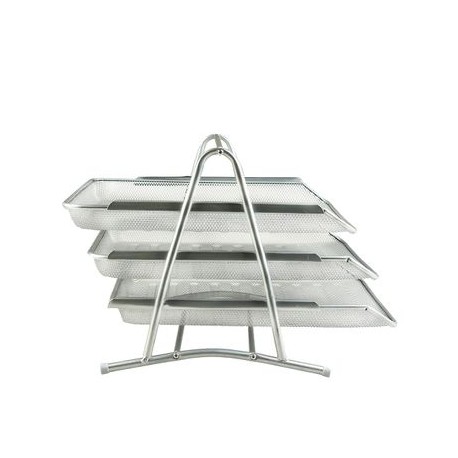 Charola Tamano Carta 3 Niveles 3 Niveles Gris