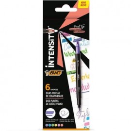 Marcatextos Bic Intensity Doble Punta Pastel 6pzas