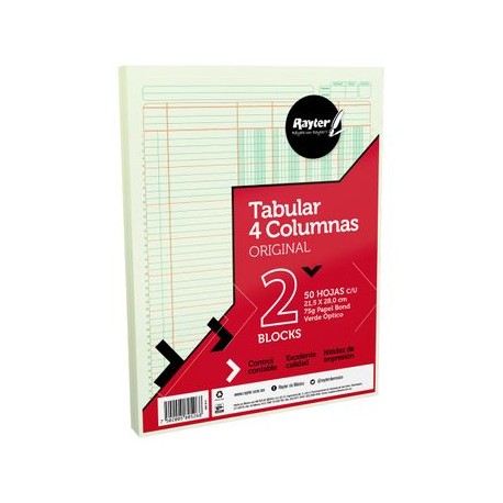 Tabular 4 Col 50 Hjs, 2 Pzs