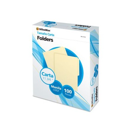 Folder Tamaño Carta OfficeMax Manila 100 piezas