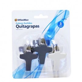 QUITAGRAPAS con CUERPO Metálico Y ASAS D/Plástico COLORES 3PZ