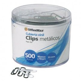 CLIPS BLANCO Y NEGRO DE 33MM CON 500 PIEZAS