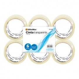Cinta para Empaque OfficeMax Transparente 48mm x 50m 6 pzas