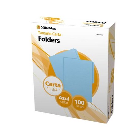 Folder Tamaño Carta OfficeMax 100 piezas Azul