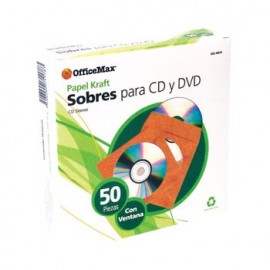 Sobre para CD Papel Kraft OfficeMax 50 Piezas
