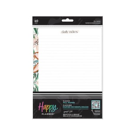 Hojas The Happy Planner Clásico Beautiful & Breave 40 piezas