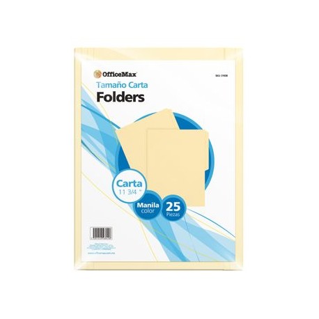 Folder Tamaño Carta OfficeMax Manila 25 piezas