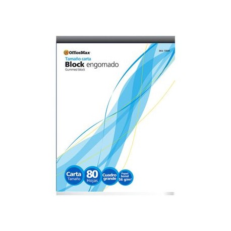 Block Cuadro Grande Tamaño Carta Officemax 80 hojas