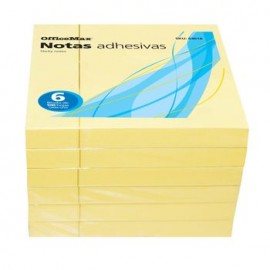 Notas Adhesivas Amarillas OfficeMax 600 hojas 7.6x7.6cm