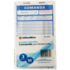 Comanda para restaurante 3 Blocks de 50 hojas cada uno
