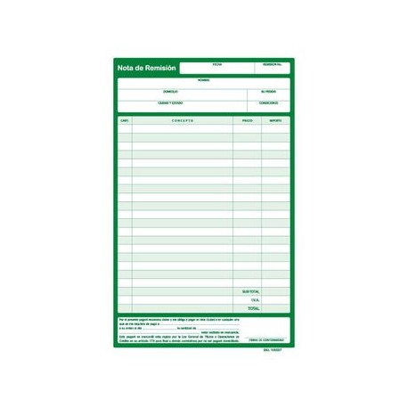 Nota de Remision media carta triplicado,4 blocks de 17 juego