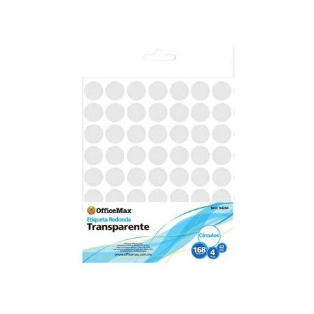 Etiqueta Redonda Transparente 14mm OfficeMax 168 etiquetas