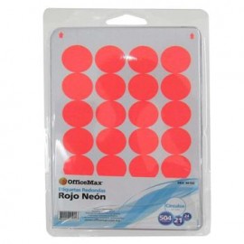 Etiquetas Redondas Rojo Neón 1.9cm OfficeMax 504 etiquetas