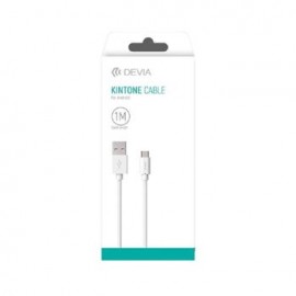 Cable USB a Micro USB Devia Kintone Blanco 1 metro