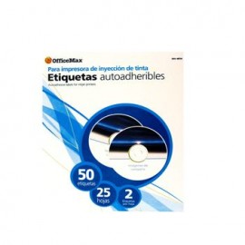 Etiqueta Autoadheribles Ink/Laser para CD Blancas OfficeMax 50 etiquetas