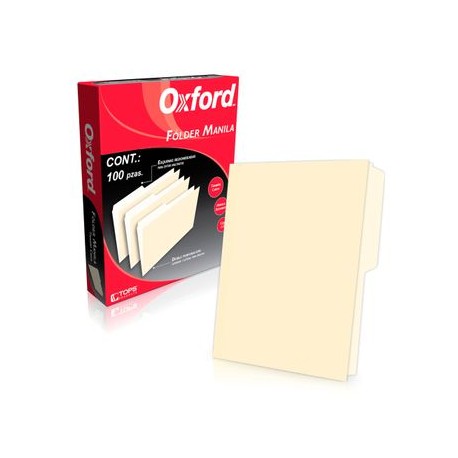 Folder Tamaño Carta Oxford Manila 100 piezas