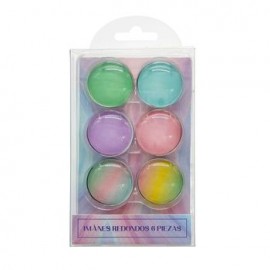 Imanes Stuk Pastel Redondos Varios Colores 6 piezas
