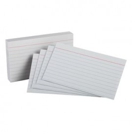 Tarjetas Rayadas Oxford Blanco 100 pzas