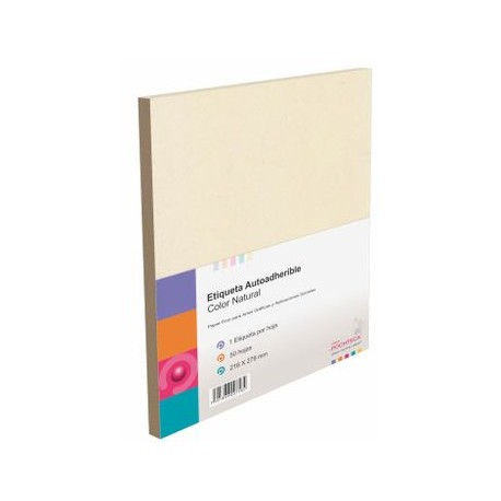Etiqueta Autoadherible tamaño Carta Pochteca Natural 50 hojas