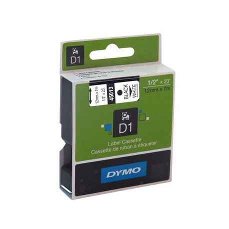 Cinta Dymo D1 12mm x 7m Negro/Blanco