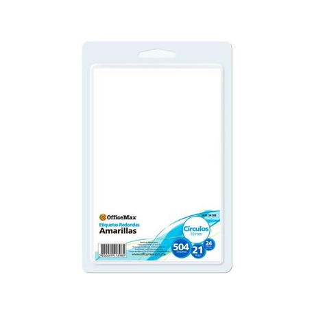 Etiquetas Redondas Amarillas 1.9cm OfficeMax 504 etiquetas