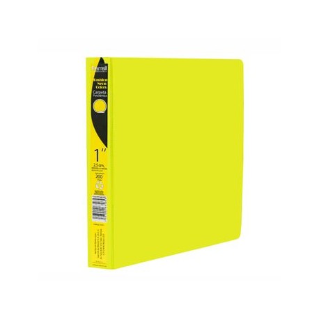 Carpeta Panorámica Tamaño Carta 1" Herraje O Samsill Amarillo Neón