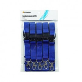 Cordones para Gafete OfficeMax Azul 5 pzas