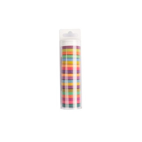Cinta Washi Stuk Neon Varios Colores 20 piezas