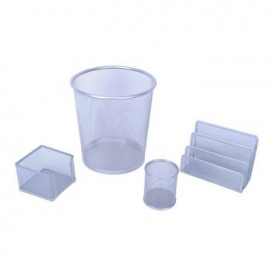 Set de Oficina OfficeMax Mesh Plata 4 piezas