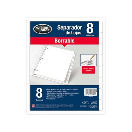 SEPARADOR BORRABLE BLANCO 8 DIV WJ