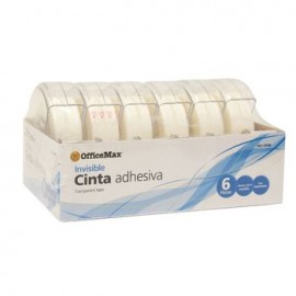Cinta Adhesiva Invisible Con Despachador 18Mm X 33M. 6 piezas