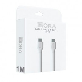 Cable USB-C 1Hora 3A Blanco 1 metro