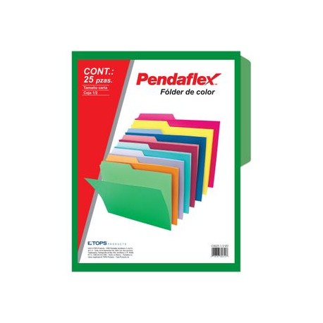 Folder Tamaño Carta Pendaflex Verde Doble Tonalidad 25 piezas