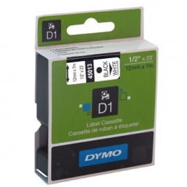 Cinta Dymo D1 12mm x 7m Negro/Blanco