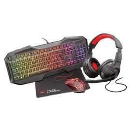Combo Gaming Trust GXT1180RW Teclado Mouse Mouse Pad Audífonos Rainbow