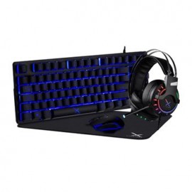 Kit Gamer Xzeal Starter Teclado Mouse Audífonos y Mouse Pad Negro